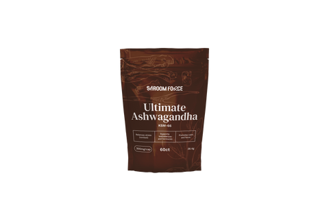 Image of Brown package of Ultimate Ashwagandha by Sardom Force on a white background