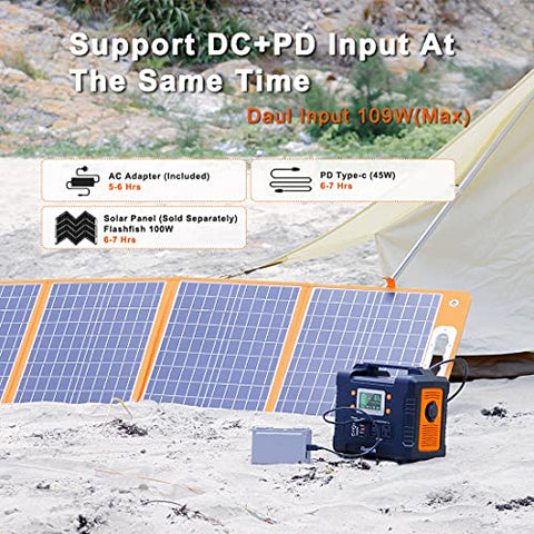 Image of FF FLASHFISH 330W Portable Power Station, 81000mAh 300Wh Solar Generator with 110V AC/DC/USB/PD-Type-c/Car Port/SOS Light, Backup Battery Pack Power for CPAP Outdoor Adventure Camping Emergency