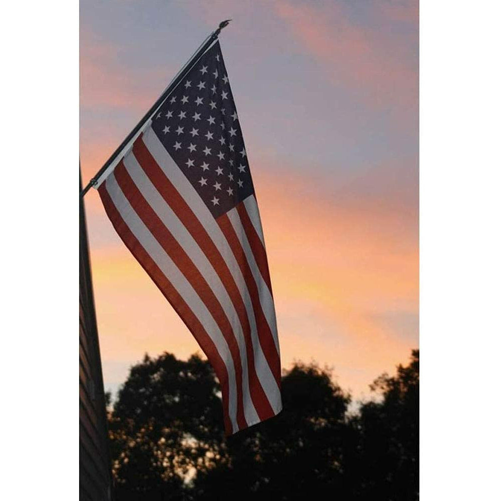 3x5 ft outdoor embroidered American flag,100% American-made, luxury embroidered star with brightly colored brass Grommets