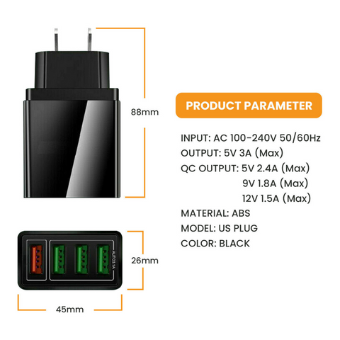 Image of Fast Charge 3.0 USB Hub Wall Charger