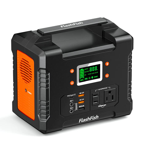 Image of FF FLASHFISH 330W Portable Power Station, 81000mAh 300Wh Solar Generator with 110V AC/DC/USB/PD-Type-c/Car Port/SOS Light, Backup Battery Pack Power for CPAP Outdoor Adventure Camping Emergency