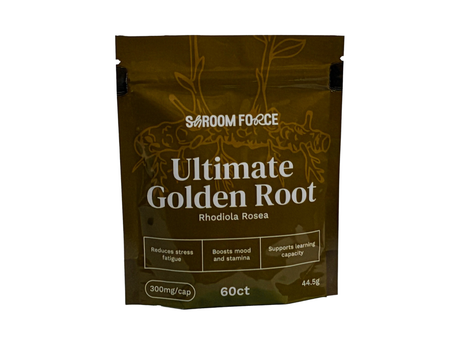 Saroom Force Ultimate Golden Root supplement package on a white background