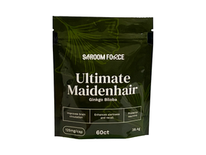 Shroom Force Ultimate Maidenhair supplement package on a white background