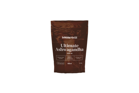 Brown package of Ultimate Ashwagandha by Sardom Force on a white background