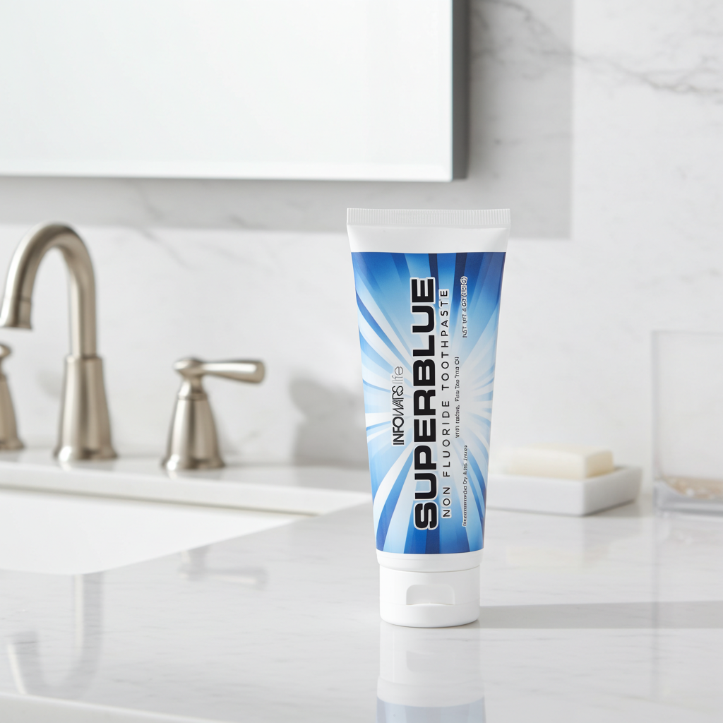 SUPERBLUE Peppermint Non-Fluoride Toothpaste with Iodine
