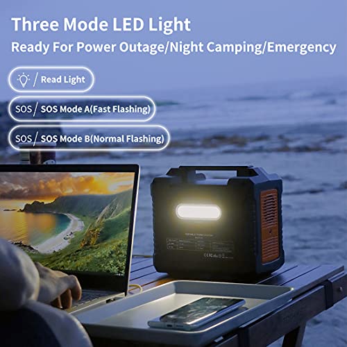 FF FLASHFISH 330W Portable Power Station, 81000mAh 300Wh Solar Generator with 110V AC/DC/USB/PD-Type-c/Car Port/SOS Light, Backup Battery Pack Power for CPAP Outdoor Adventure Camping Emergency