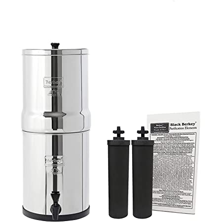 Travel Berkey Water Filtration System with 2 Black Berkey Filters - Great For 1-3 People